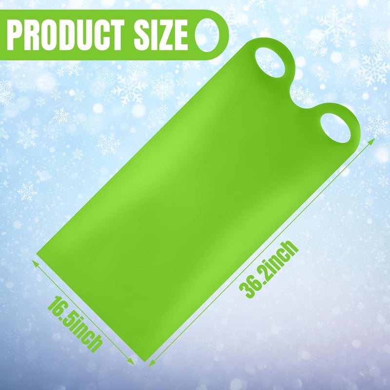 Poen 4 Pcs Snow Sled for Kids and Adult Snow Slides Roll up Sled 36.2 Inch Plastic Sledding Snowboard with 2 Handles Lightweight High Speed Equipment - Image 2